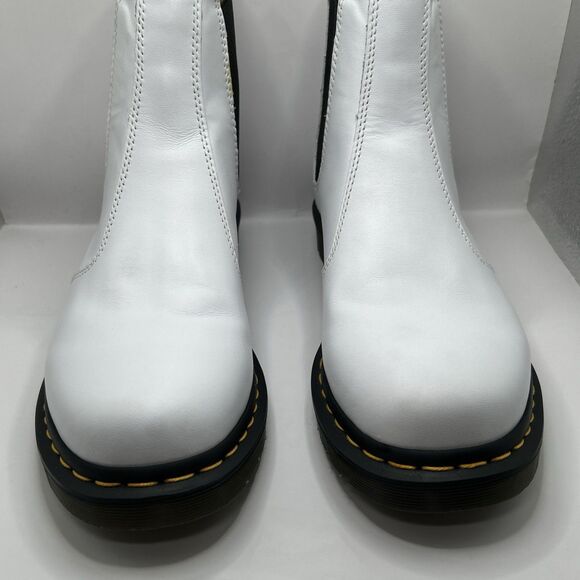 Dr. Martens 2976 Chelsea Boots White Smooth Leather Women’s 11 STORE MODEL - Picture 10 of 16